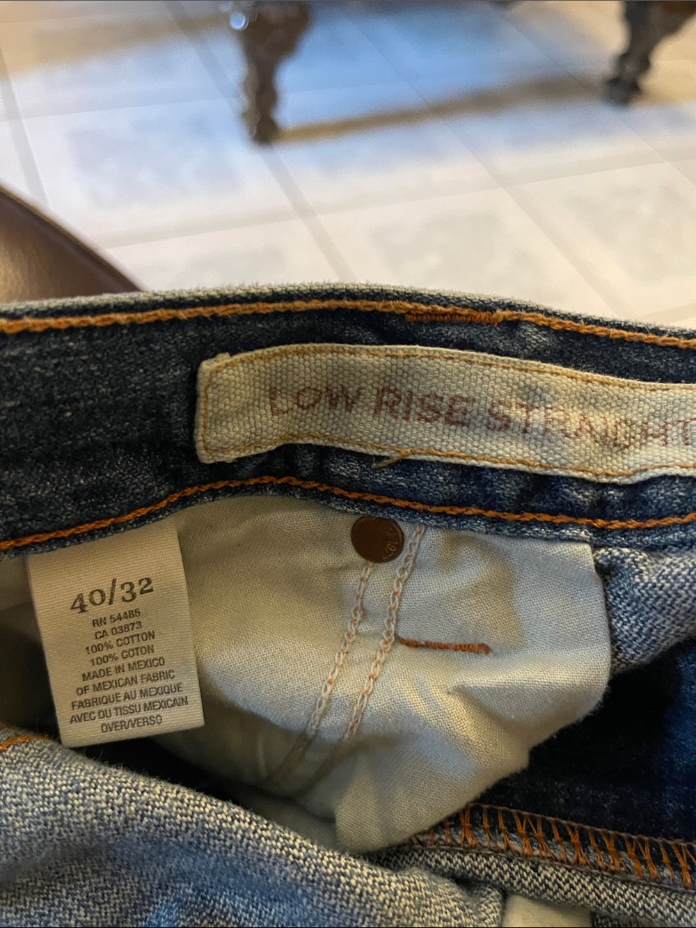American Eagle Outfitters Dark Blue Men's Bootcut Distressed Jeans - Picture 6 of 6